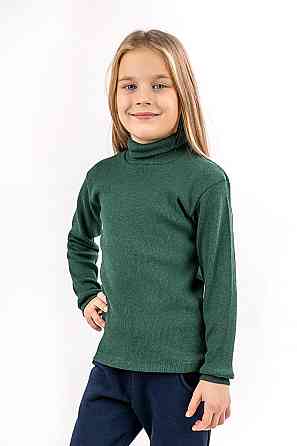 Водолазка детская, подростковая, зелёная, хлопок, топ Крохатушка одяг Киев
