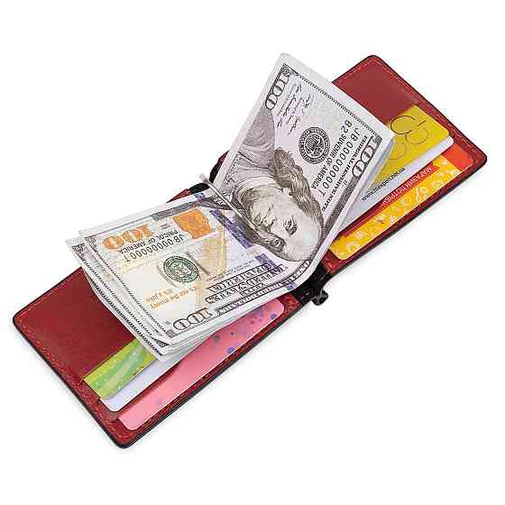 Кожаный стильный зажим для денег унисекс Черный (GRANDE PELLE) Киев