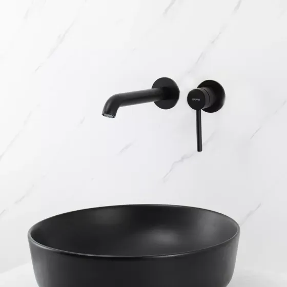 Змішувач для умивальника настінний Gappo G1206-6 чорний Київ