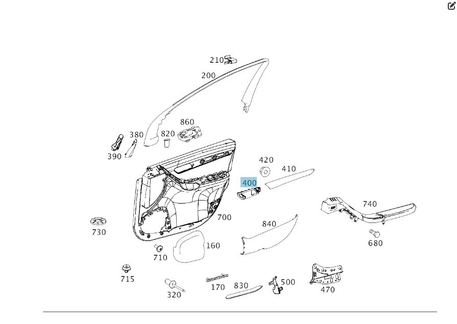 Mercedes-Benz  A2517660264 9051 Накладка передньої правої внутрішньої ручки дверей чорна R-class W251 R-class short W251 R-class long V251 Одеса - фото 10