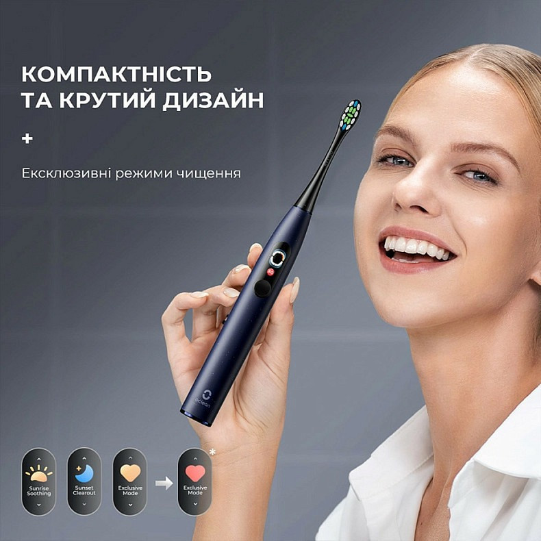 Розумна зубна електрощітка Oclean X Plus Pro Digital Blue (6970810556186) ( 16151 ) Харьков - изображение 3