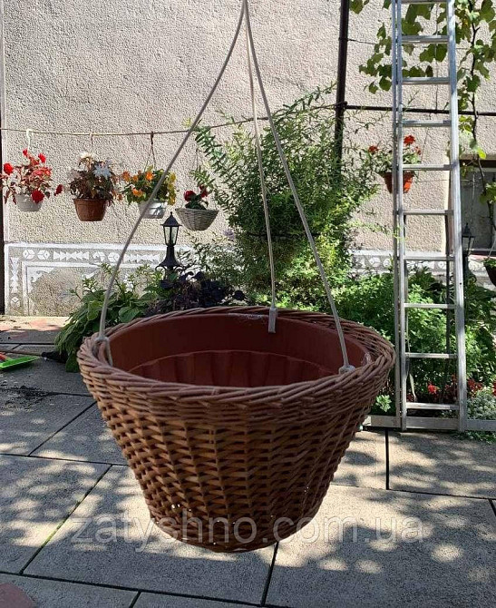 Плетена підставка кругла для квітів на підвіконня Київ - фото 6