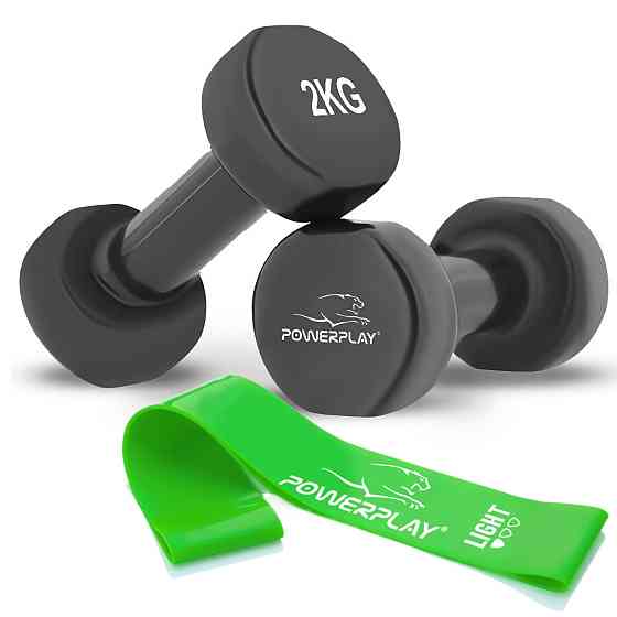 Гантелі вінілові PowerPlay 4125 Achilles 2*2 кг. Чорні (пара - 2шт.) Каменское