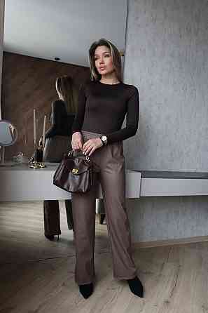 Прямые кожаные штаны на меху Choice 54-56, Мокко Киев