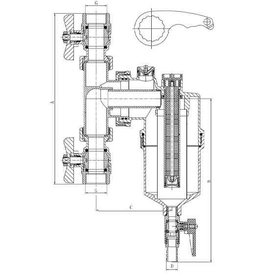 Сепаратор шлама универсальный магнитный с кранами 3/4