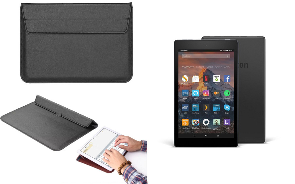 Чехол-конверт VitoCase для Amazon Fire HD 8 2017, с функцией подставки для планшета Черный Киев - изображение 1