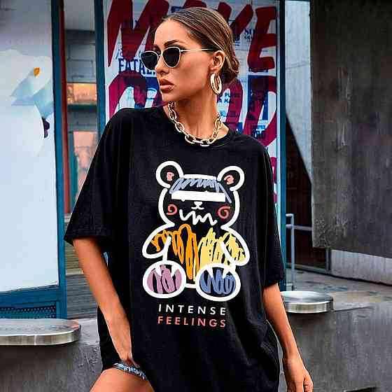 Футболка жіноча з принтом  46 Чорний 2664084872 Дніпро