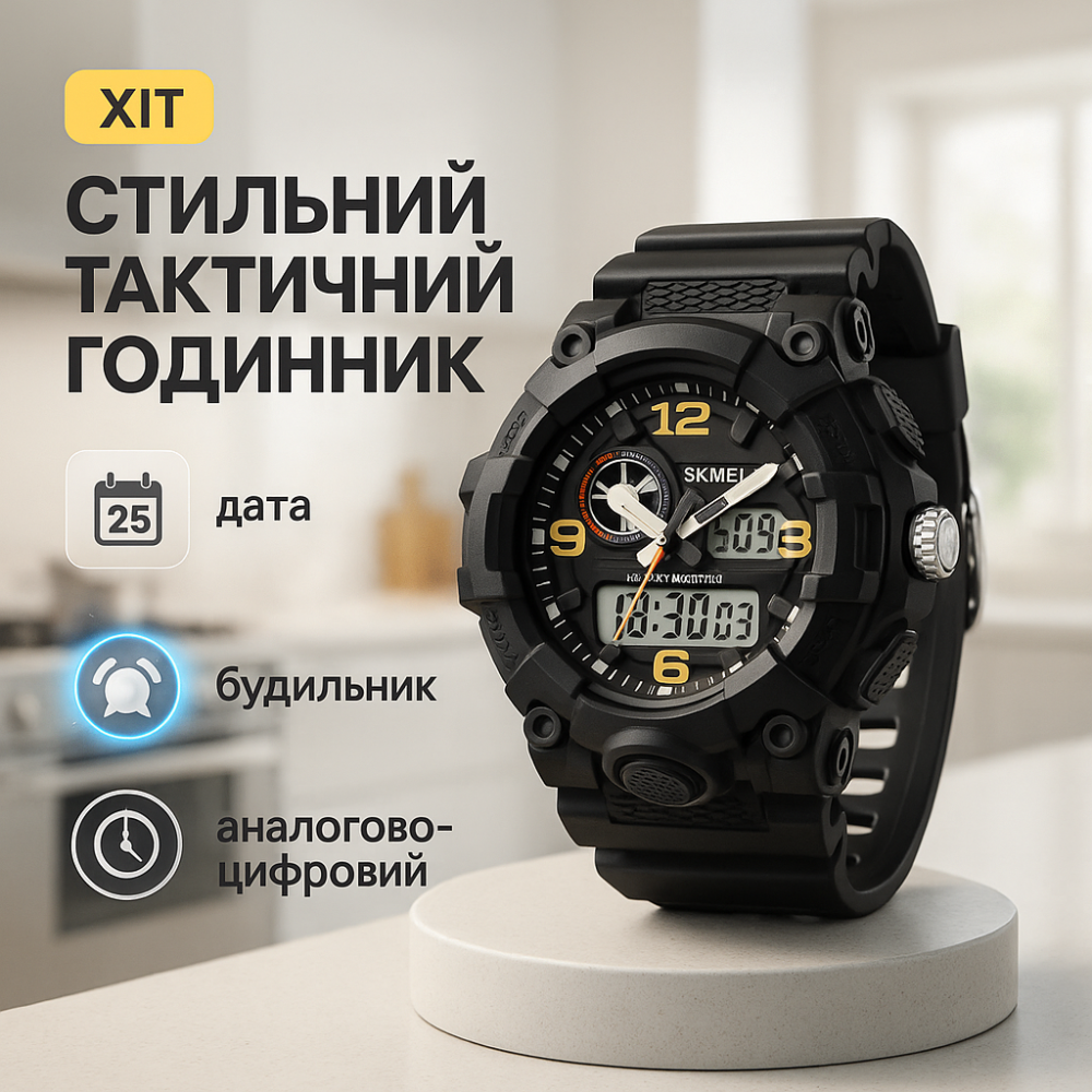 Цифровые часы для активного образа жизни SKMEI 2397BKWT, Ударостойкие водонепроницаемые часы OH-68 Львов - изображение 4