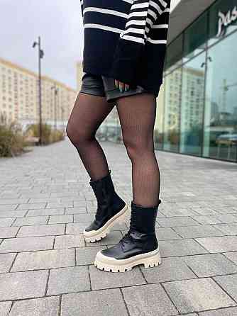 Ditas Жіночі черевики DITAS чорні натуральна шкіра висота 20 см підошва 4/6 см (VS-302N) 38р.39 Коломия