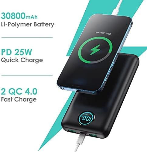 Уцінка Павербанк Power Bank 30800 мАг, 25 Вт, PD QC4.0 — Швидка зарядка, 3 виходи, РК-дисплей Київ - фото 3