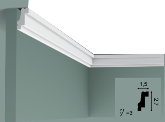 Карниз(плинтус) потолочный гладкий Orac Decor Basixx CB530N, лепной декор из пенопласта Днепр