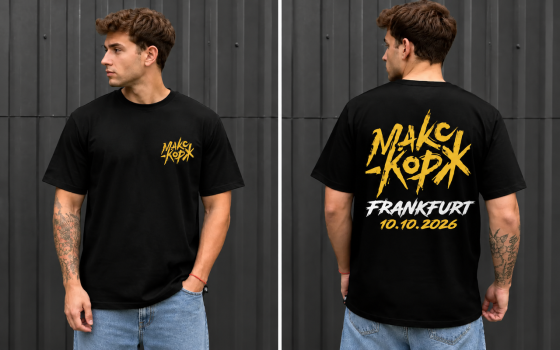 Концертна футболка Макс Корж Frankfurt 10.10.2026 XXL, Чорний Чернівці