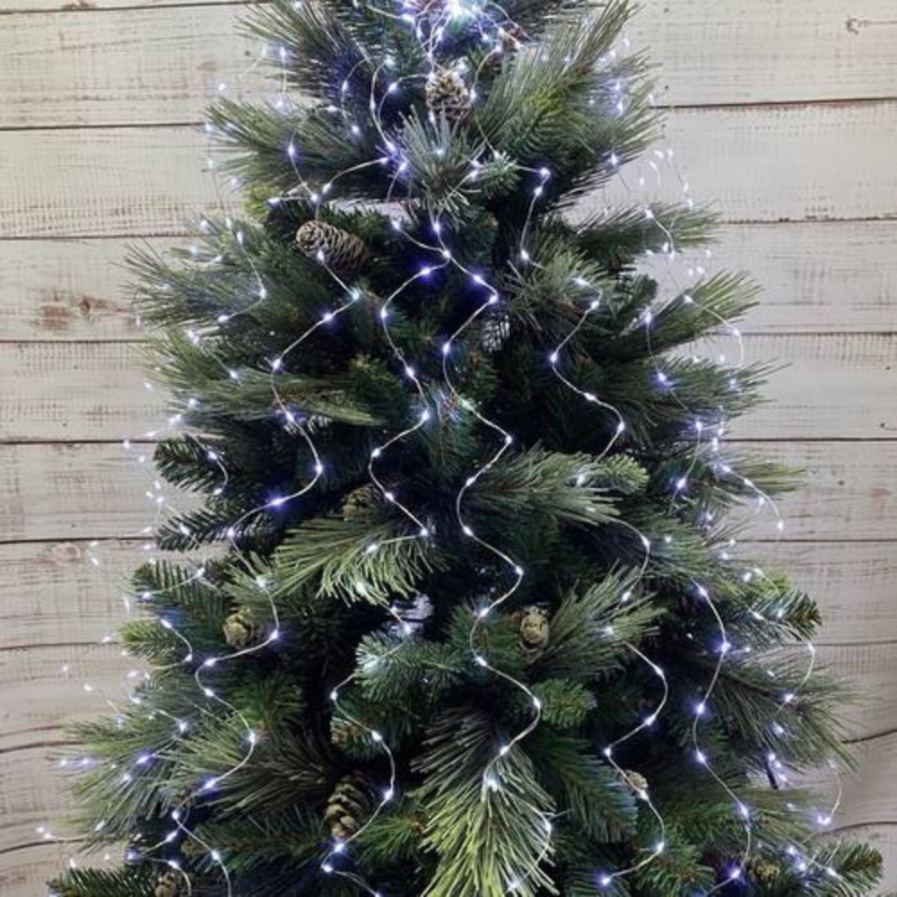 Роса пучок 3 метра 20 нитей Niki Light конский хвост с пультом управления 600 Led гирлянда для елки на 8 режимов холодный белый Киев - изображение 6