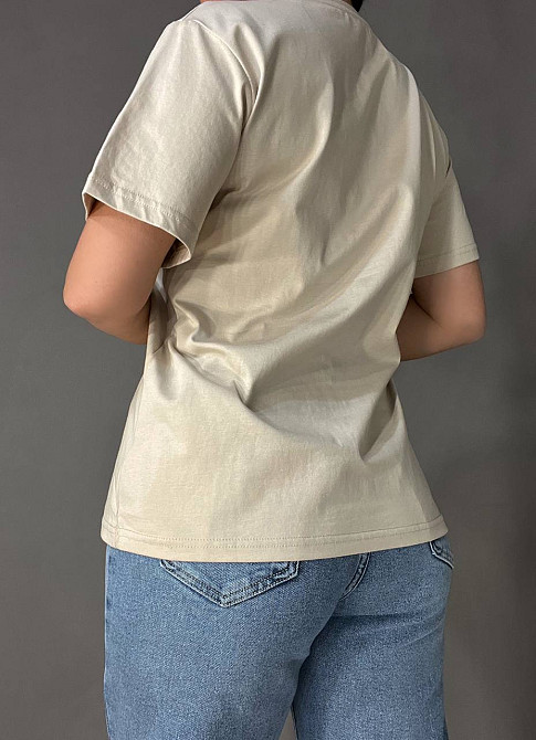 Футболка жіноча A-N 2528 з порізами one size, бежевий, one size Київ - фото 5