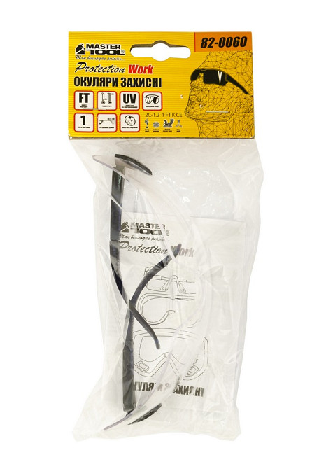 MASTERTOOL Окуляри відкриті MASTERTOOL панорамна лінза ANTI-SCRATCH м'який носоупор регульовані Коломия - фото 4
