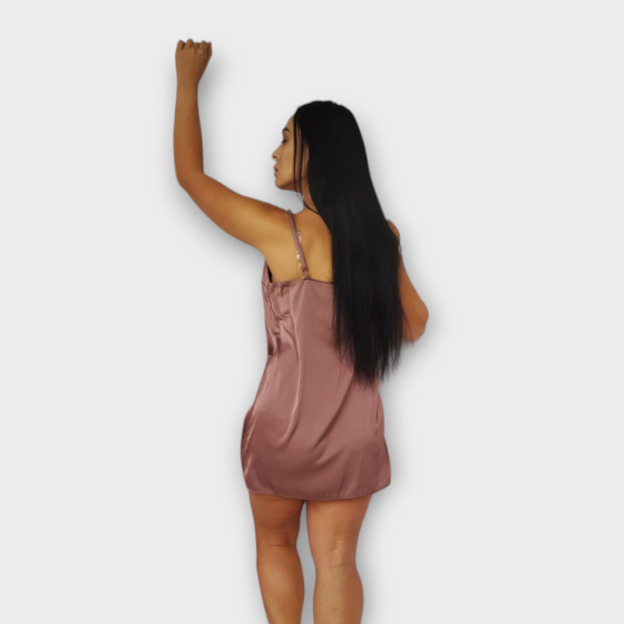 Жіноча нічна сорочка шовкова на регульованих бретельках Какао XS/S Харків