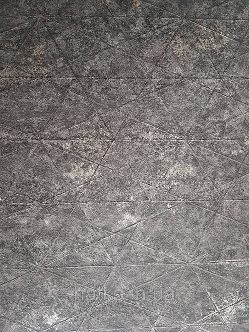 Шпалери вінілові на флізелін Rasch Composition 0,53х10 геометрія смуги фігури під штукатурку чорні срібло Київ - фото 3