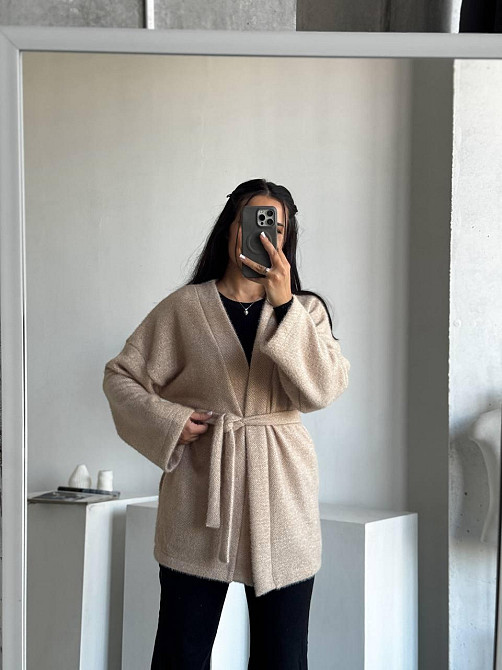 Жіночий теплий модний кардиган альпака Бежевий, 42/44 Одеса - фото 1