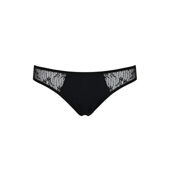 Трусики-сліпи з мереживною сіточкою Passion DINA THONG XXL/XXXL, black Львов
