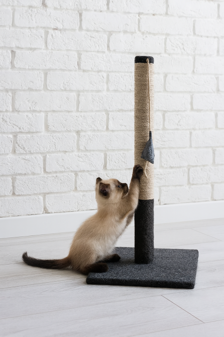 Когтеточка столбик Природа Мими Grey для котов 36x36x66 см Киев - изображение 1