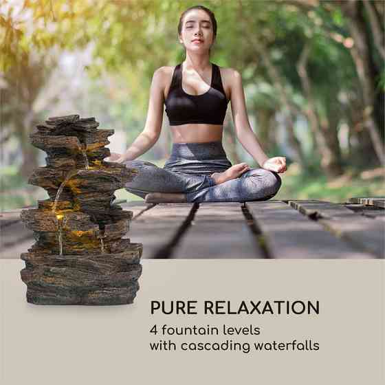 Мессинский каскадный фонтан, солнечный фонтан, садовый фонтан, 4 уровня работы от батареи, 2,8 Вт, солнечная Ровно