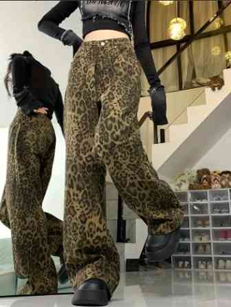 Женские леопардовые широкие джинсы Leo (размер M) Винница