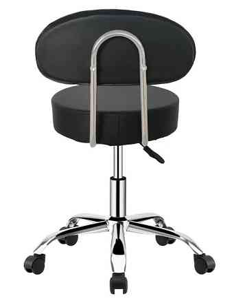 Кресло табурет на колесах со спинкой круглое Bonro B-491 стул мастера косметолога Киев