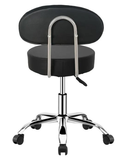 Кресло табурет на колесах со спинкой круглое Bonro B-491 стул мастера косметолога Киев - изображение 2