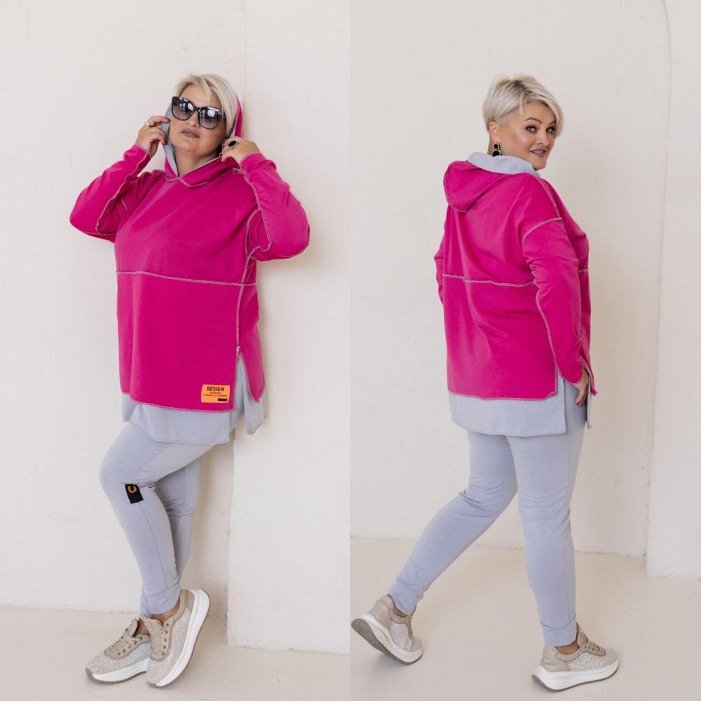 Жіночий прогулянковий костюм двонитка Малина, 54/58 Одеса - фото 8