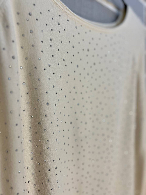 Джемпер жіночий ACCORDDREAM 9067 тонкий светр розсип камінців, молочний, one size Київ - фото 11