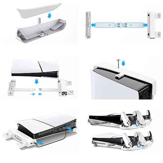 Подставка PS5 Pro/Slim горизонтальная с охлаждением зарядкой геймпадов OIVO VG-P5299XS-Pro Киев