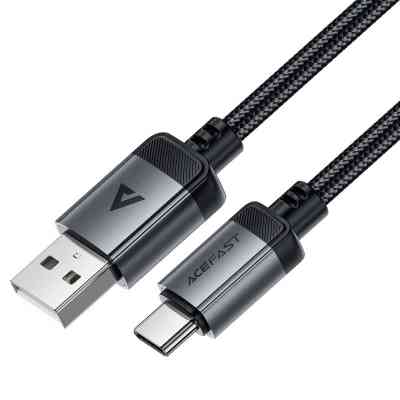 Дата кабель USB 2.0 AM to Type-C 1.2m 3.0A (18W) C20-04 aluminum alloy Black Acefast (6974316283782) Винница