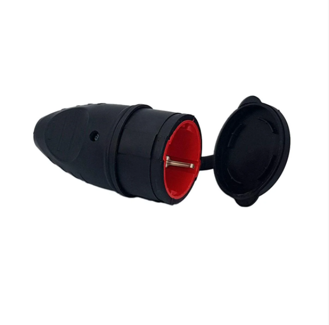 Гнездо электрическое Neomax чёрная каучук С/З 16A (NX2004) Днепр - изображение 1