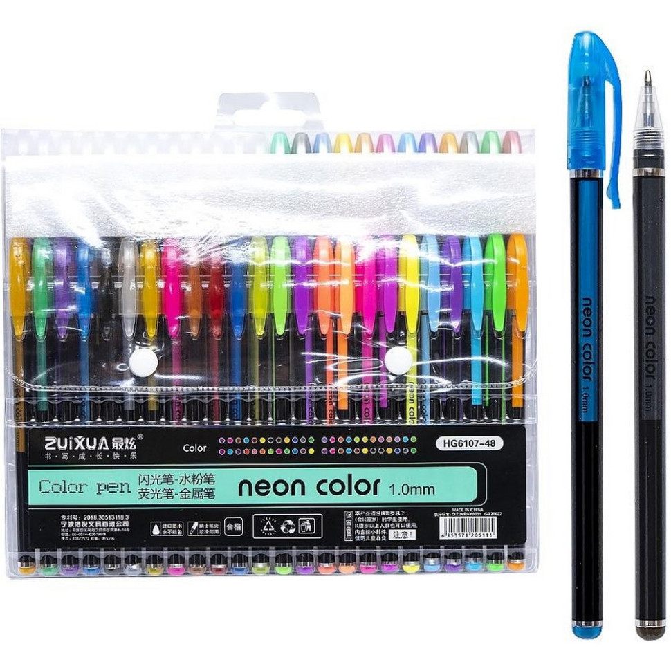 Набір гелевих ручок "Neon color" HG6107-48, 48 кольорів Вінниця - фото 1