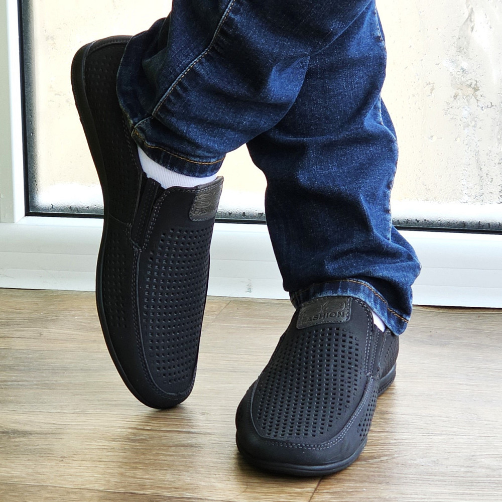 Мужские Мокасины Летние Кроссовки Сеточка Туфли Черные (размеры: 41,43,44,45) Видео Обзор - 447-1 Днепр - изображение 8