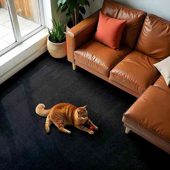 Самоклеюча плитка під ковролін чорна в рулоні Київ