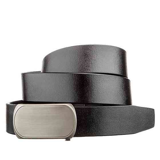 Оригинальный мужской ремень с автоматической овальной пряжкой Черный (Vintage) Киев