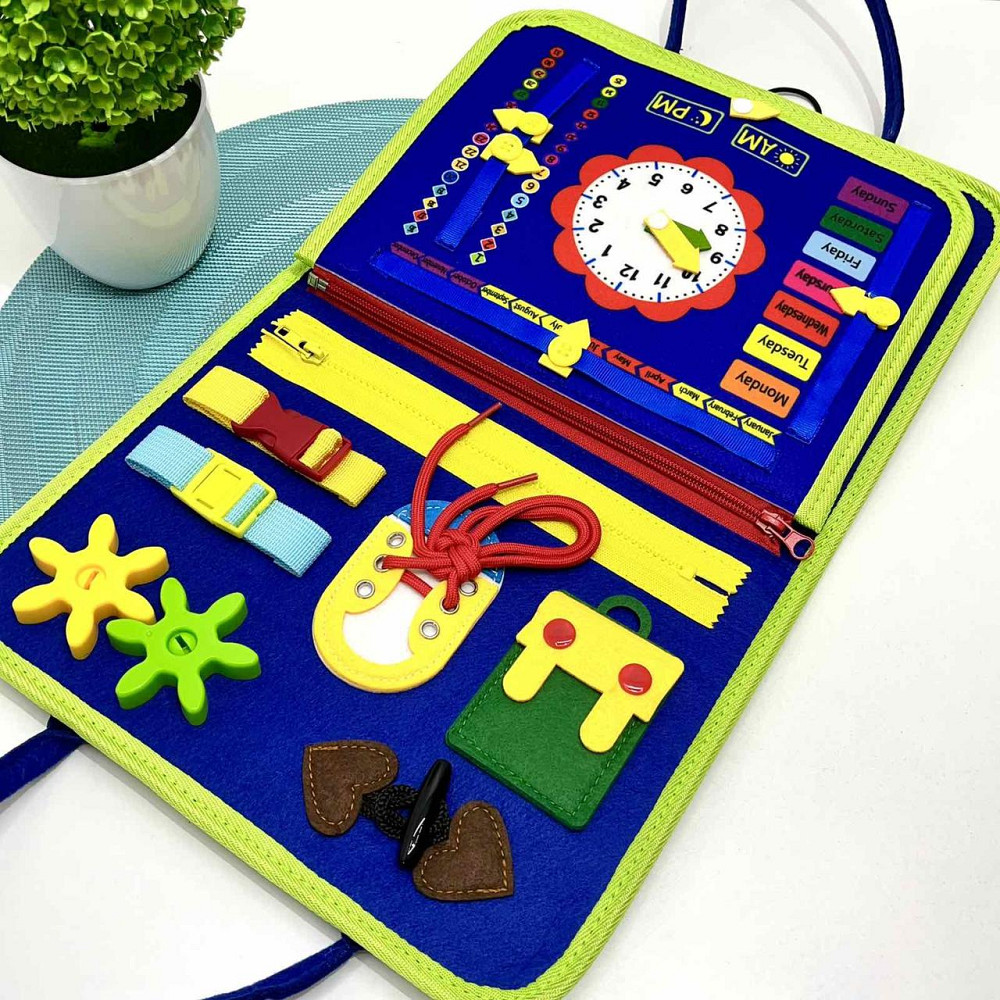 Сумочка розвиваюча тканинна з навчальними елементами Синя (C60514) Чернигов - изображение 1