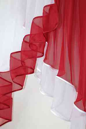 Кухонная занавеска VR-Textil № 023к красный с белым 150х150 см (50-092) Киев