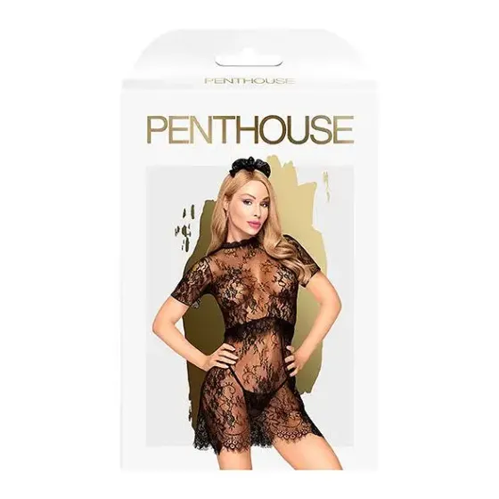 Комплект cукня з баскою, прикрасою та стрінгами Penthouse - Poison Cookie Black L/XL Львов
