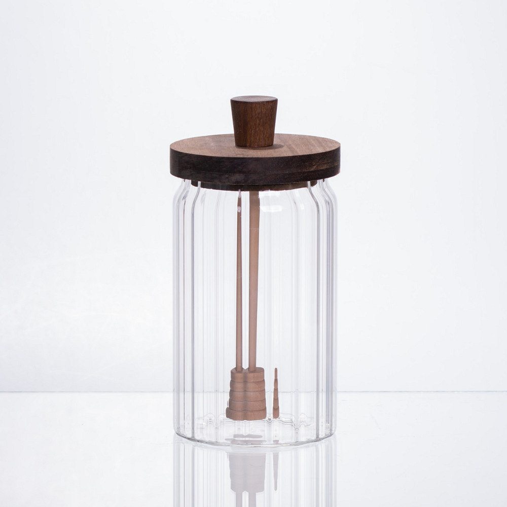 Yiwu Медовниця скляна з кришкою і ложкою 850 (мл) 64486-6 Коломыя - изображение 1