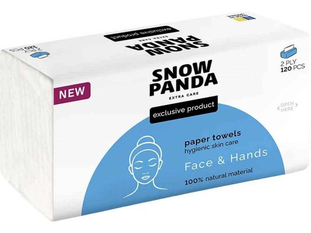 Полотенце бумажное 120шт extra care FaceHands ТМ СНЕЖНОЕ ПАНДА Киев - изображение 1
