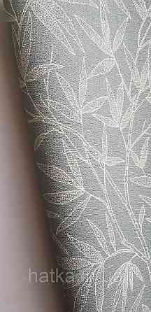 Шпалери вінілові на флізеліні метрові Rasch Novella 1,06х10 листя гілки матові білі на бірюзове сірком Київ