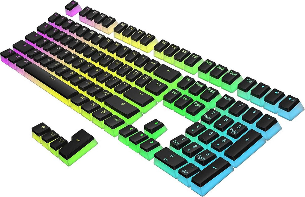 Набор колпачков Pudding Doubleshot PBT 108 клавиш OEM профиль ANSI US для механической клавиатуры черный Киев - изображение 5