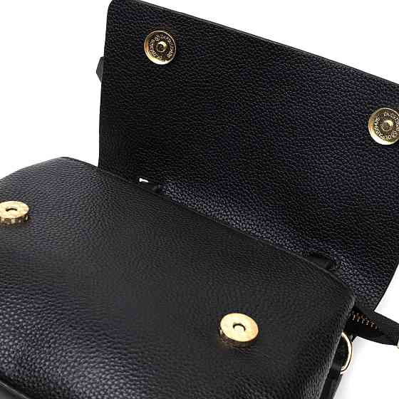 Женская сумка с интересною ручкой из натуральной кожи Vintage 22336 Черная Киев