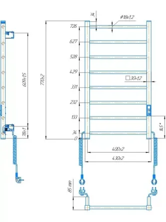 Електрична рушникосушка Hygge Family Leeds 770x430 білий мат Київ