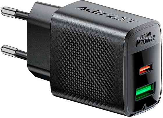 Зарядний пристрій 2xUSB 30W (USB-C+USB-A) Gan A98 Black Acefast Винница