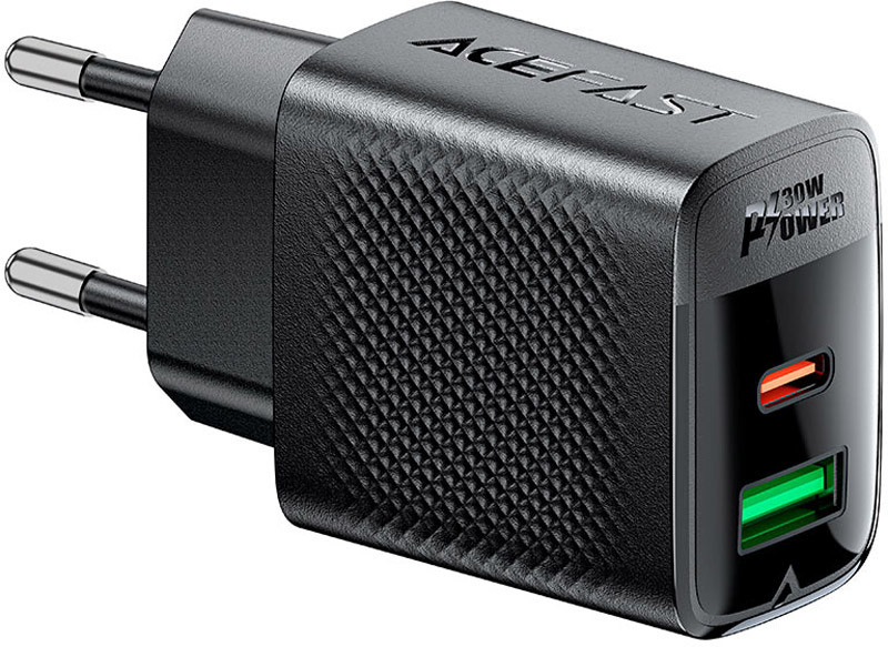 Зарядний пристрій 2xUSB 30W (USB-C+USB-A) Gan A98 Black Acefast Винница - изображение 2