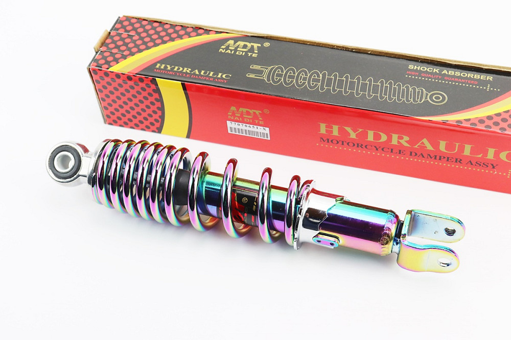 Амортизатор задній GY6/Yamaha - 265мм*d55мм (втулка 10мм / вилка 8мм) регул., плазма Київ - фото 1