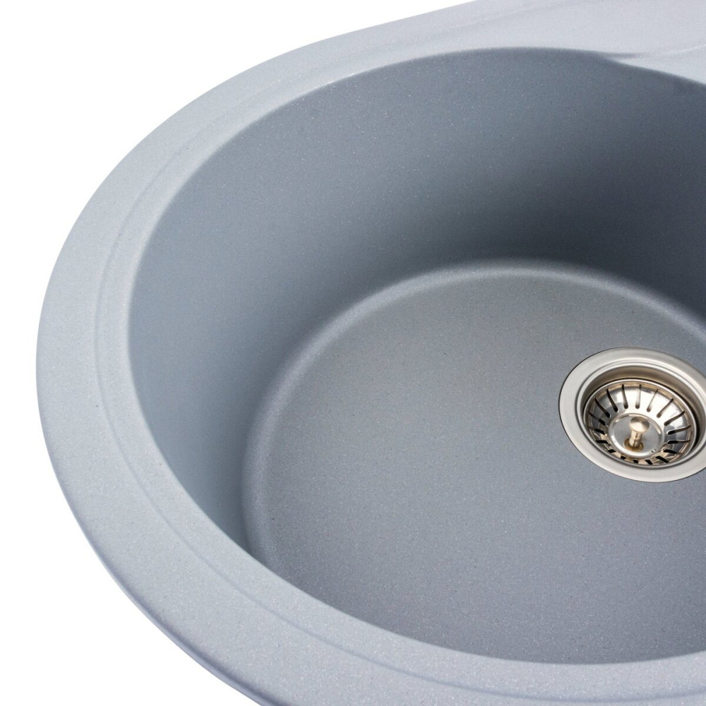 Гранітна мийка для кухні VALESO ONYX 5847 матова Сірий металік Коломия - фото 5